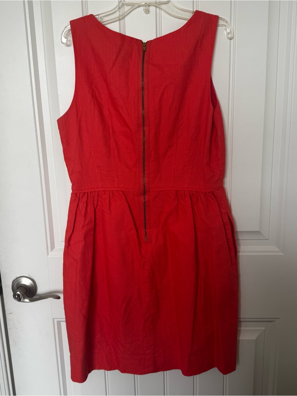 J. Crew Coral Pleated Sleeveless Dress - Picture 2 of 7